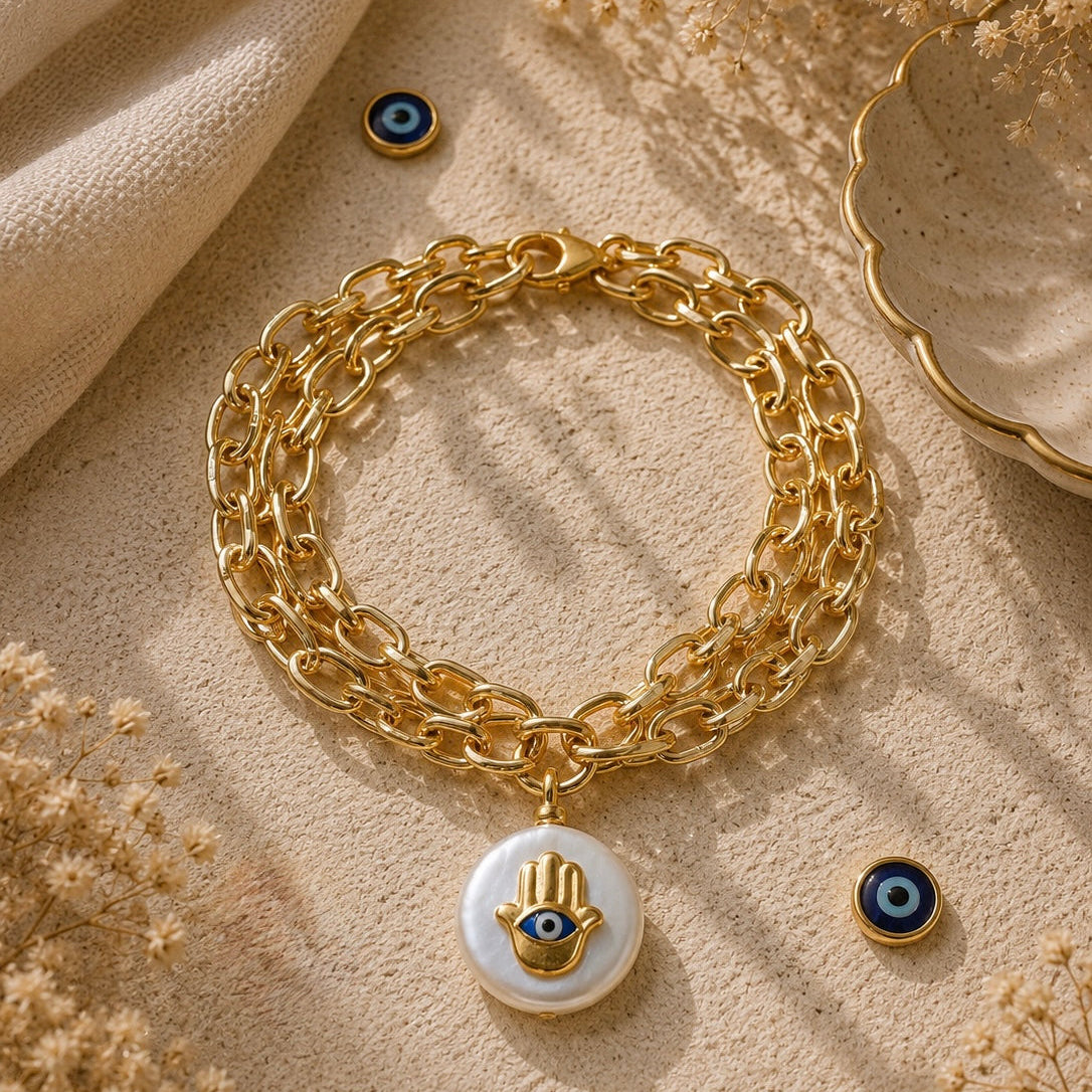 Hamsa wrap around bracelet & pendant