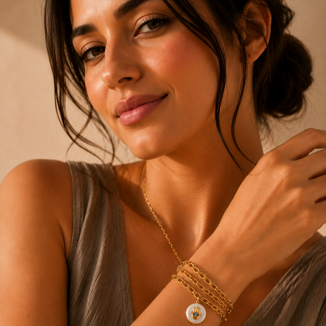 Hamsa wrap around bracelet & pendant