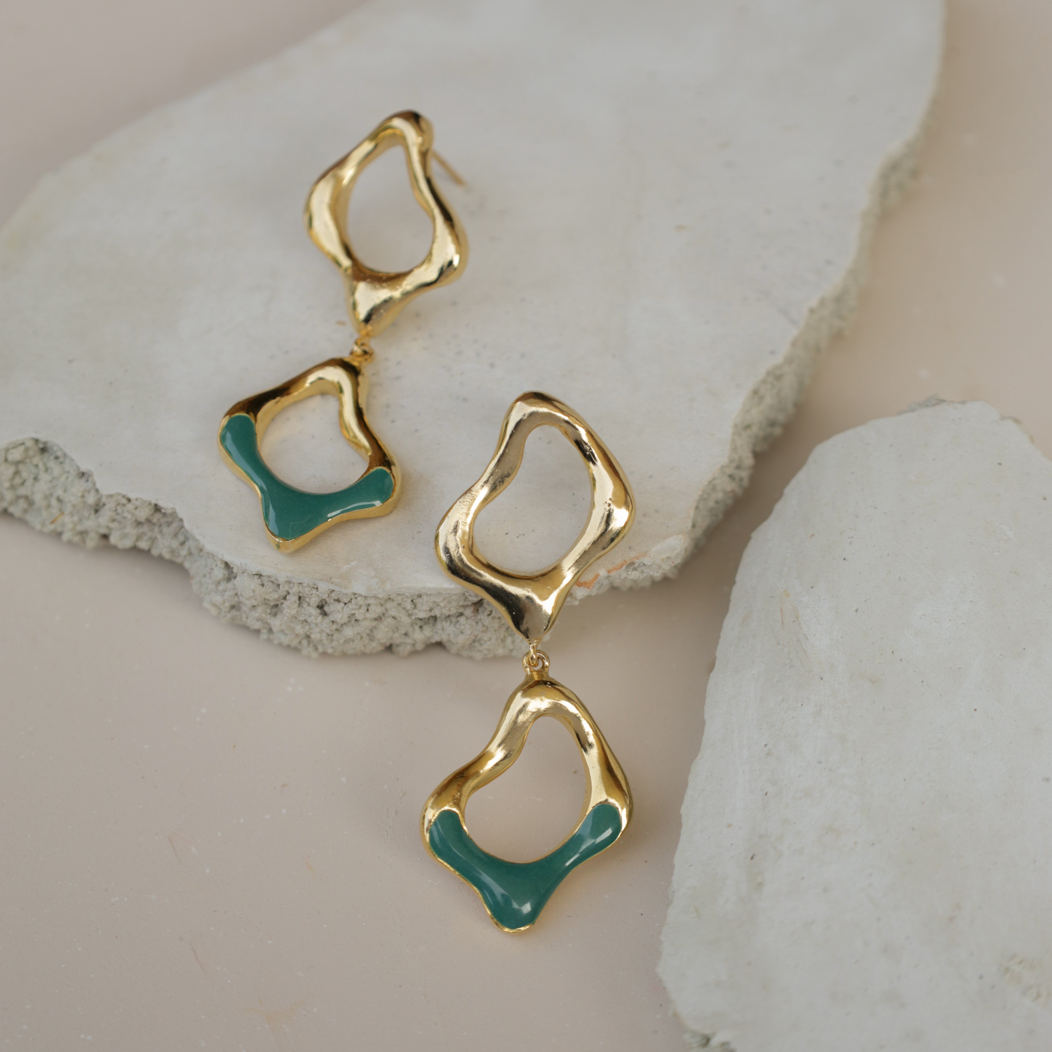 Rose Gold Green Earrings | Kinel Jewelry 585 | Jewelry Gold 585 | Zircon  Earrings - Hot - Aliexpress